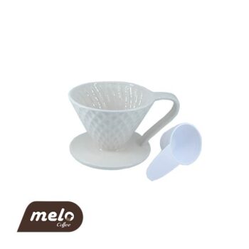 قهوه ساز v60 سرامیکی Mojae سفید یک فنجان